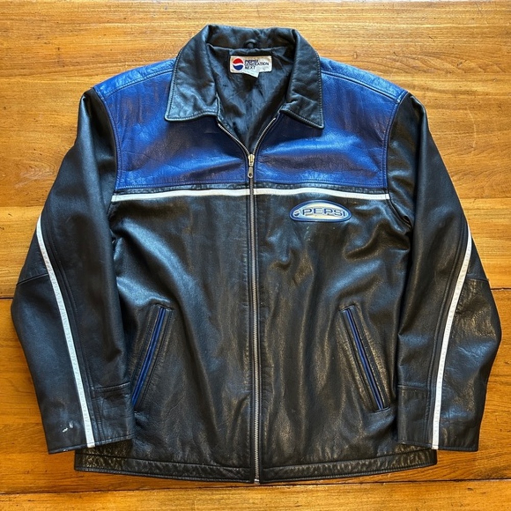 Vintage Pepsi The Next Generation 90s Leather Jacket Large